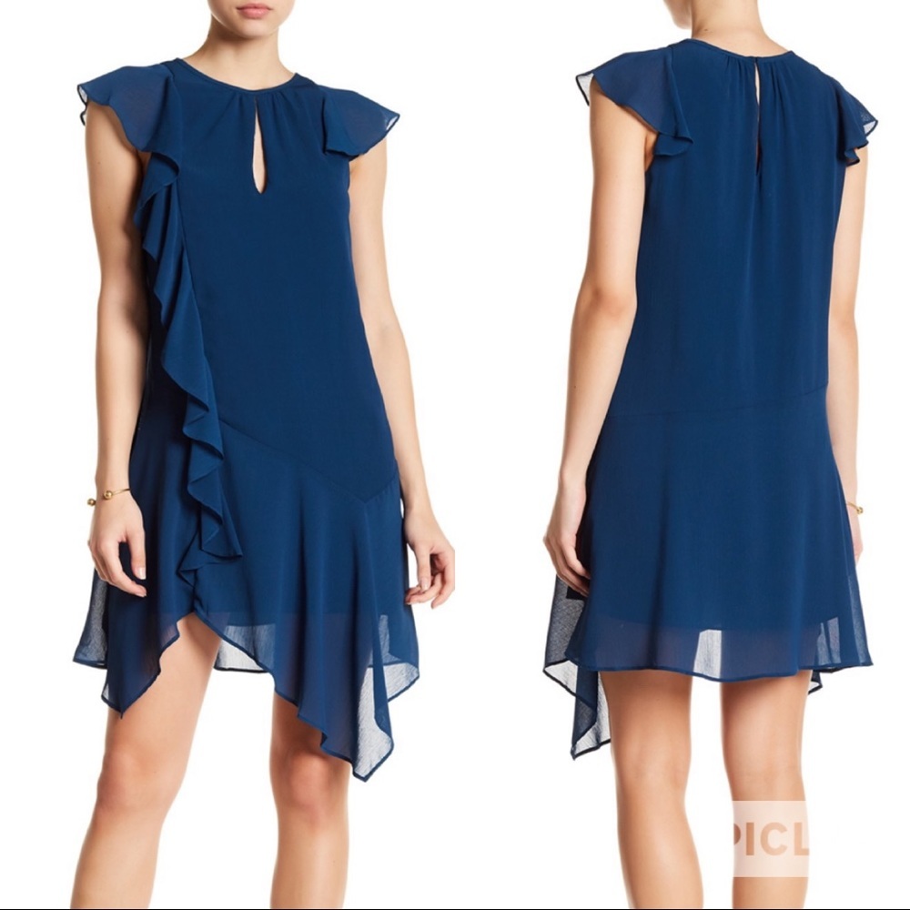 Parker‎ Navy Cap Sleeve Ruffle Mini Dress NWT | Size Small | $365 Retail